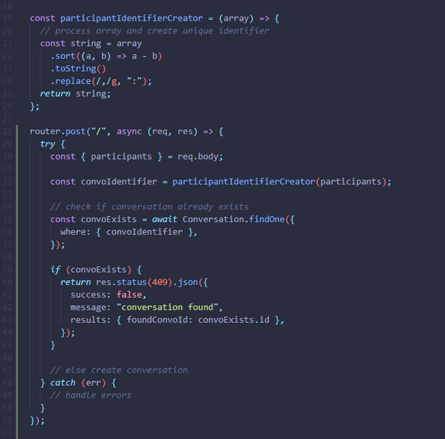 Create conversation example code