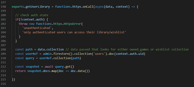 Firebase functions example