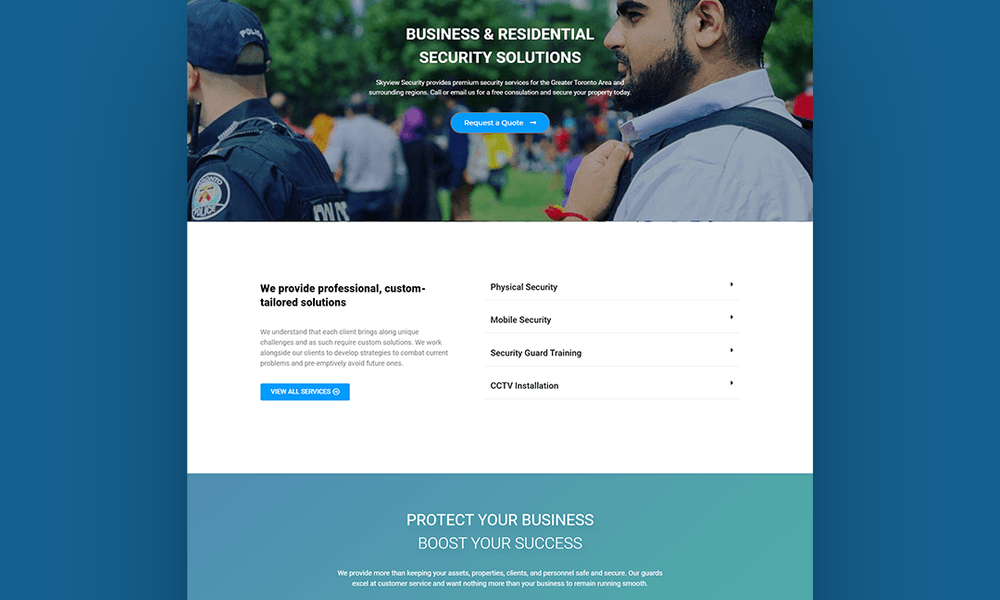 Skyview Security Website featured image